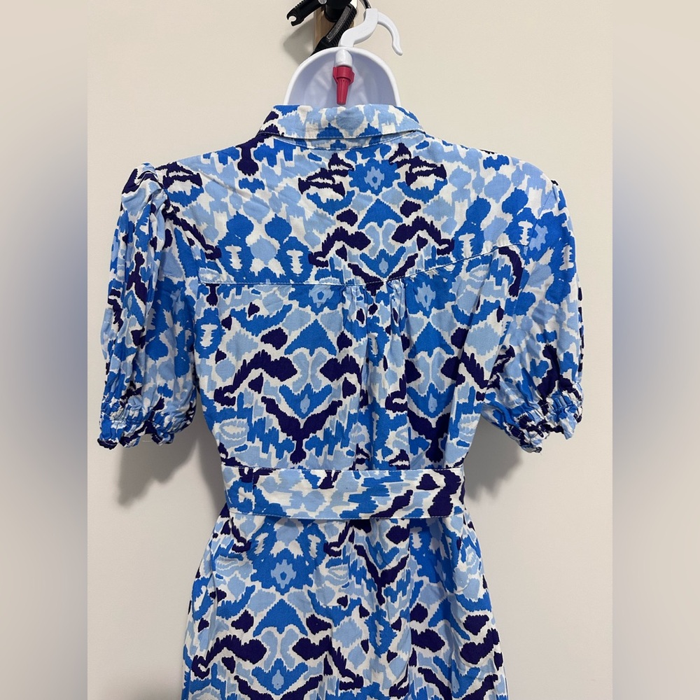 La Mer Luxe Blue and Black Button Down Patterned Mini Dress - Picture 7 of 8